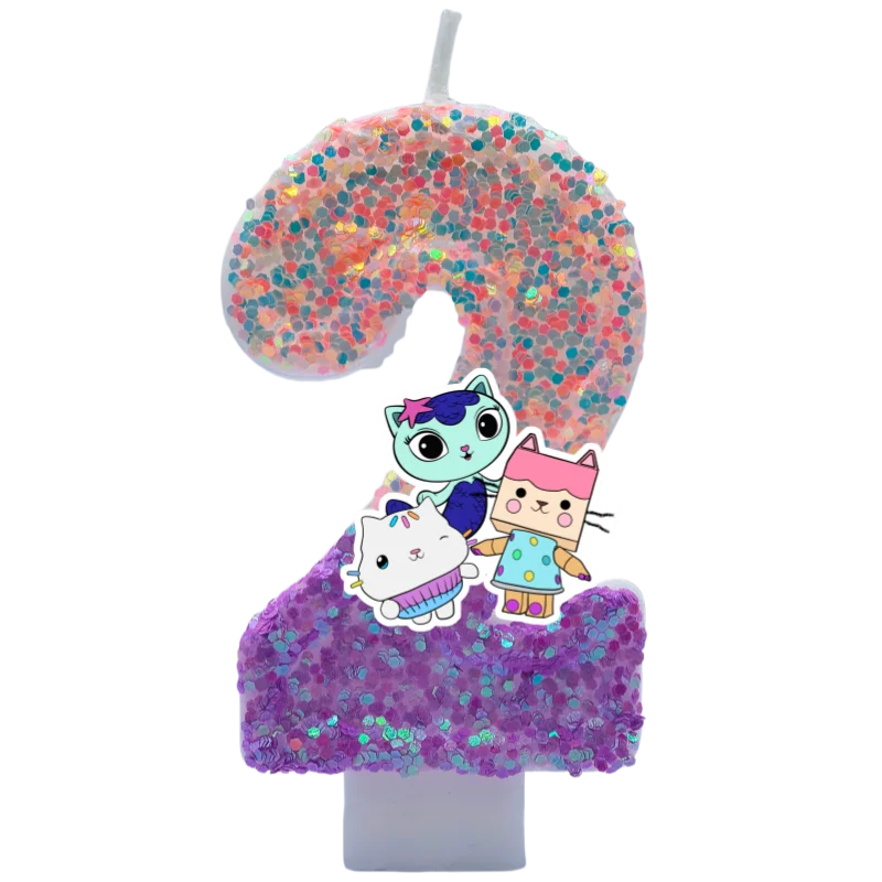 Niedliche Gabbys Dollhouse Nummer 0-9 Anime 3D-Kerze Kindergeburtstag Party Geburtstagstortenkerzen Baby-Shower-Party Geschenke – Detail 2