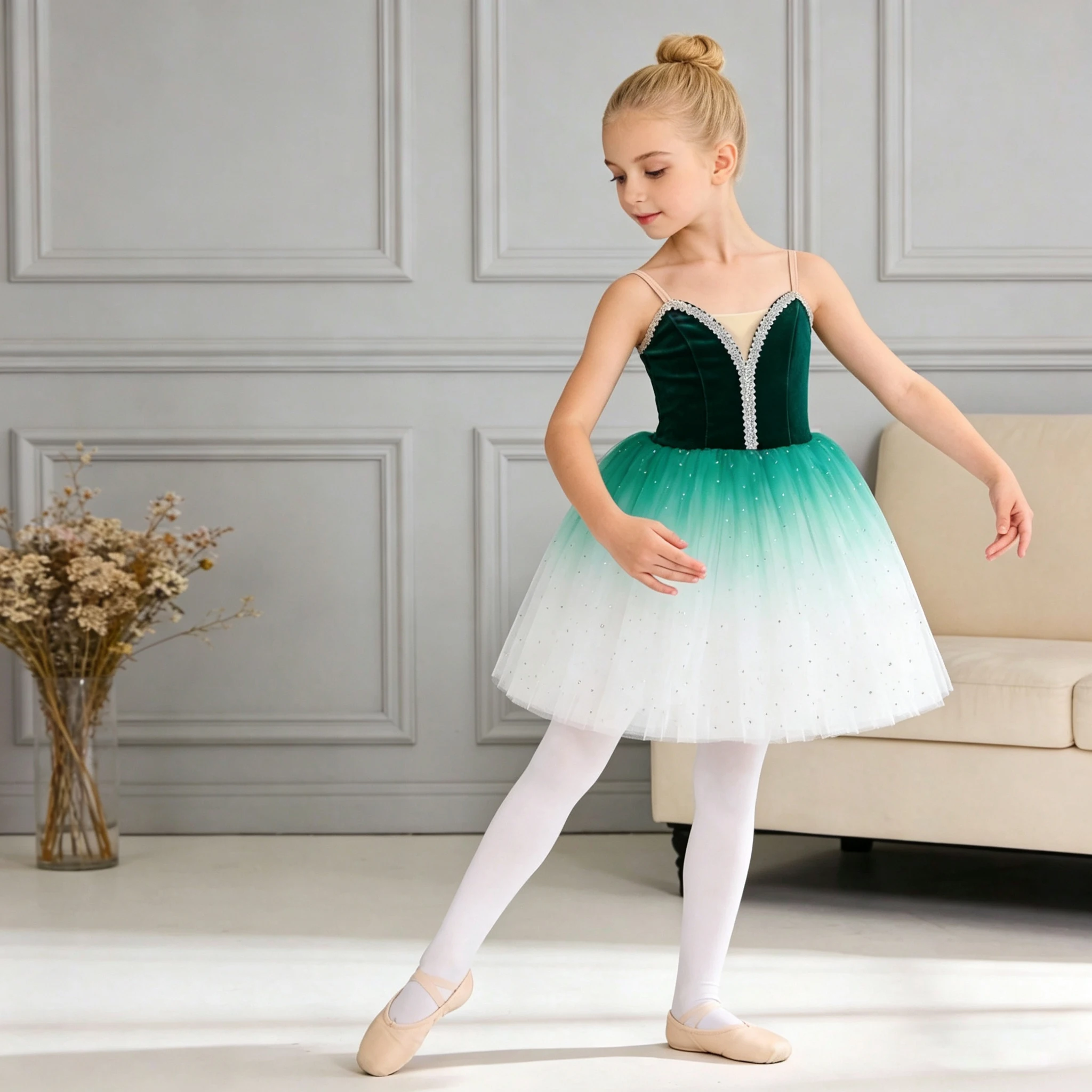 

Romantic Professional Ballet Tutu Skirt Girls Kids Spanish Tulle Long Dress Adult Women Swan Lake Performance Ballerina Costumes