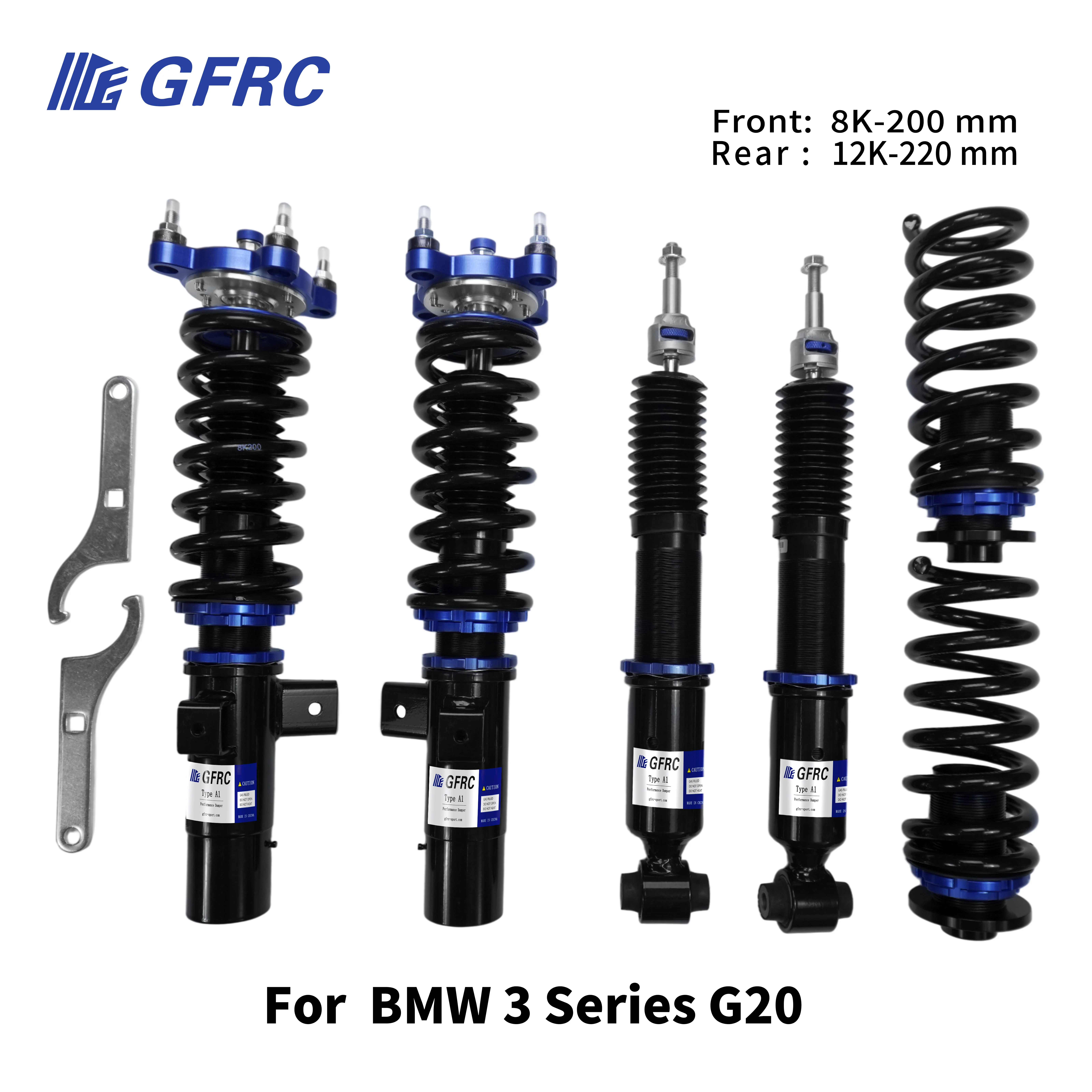 

GFRC High-Performance Monotube Coilover Suspension for 2019-2025 BMW 3 Series G20 Damping/Height Adjustable Shock Absorber