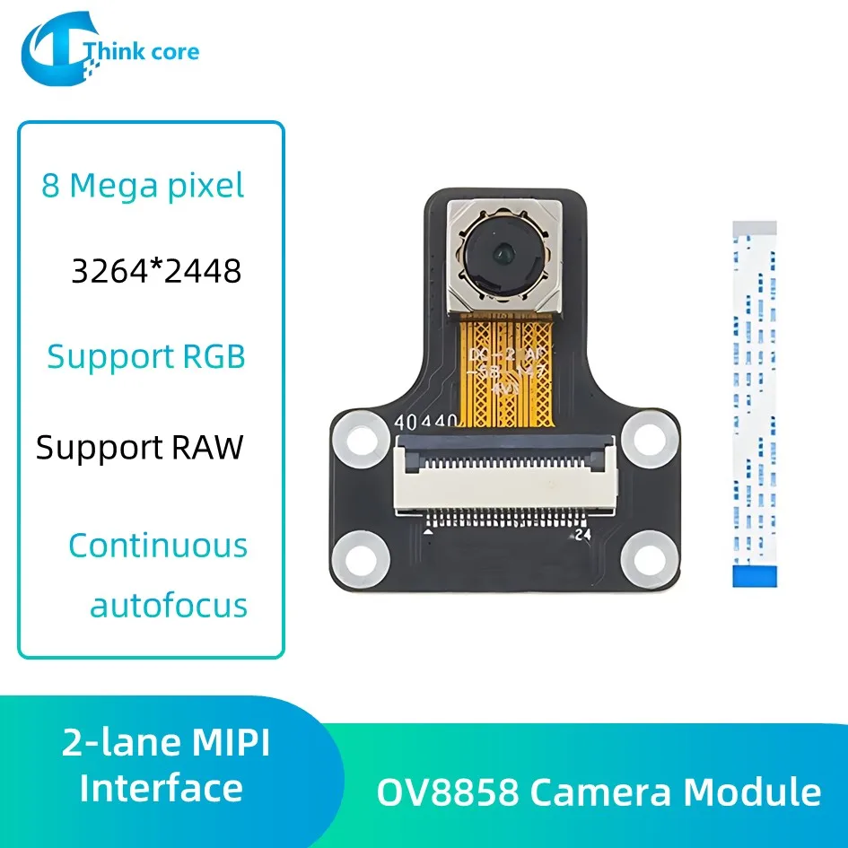 وحدة كاميرا صغيرة مفتوحة المصدر ، حساس CMOS ، متوافق مع كمبيوتر SBC ، كاميرا ويب 4K ، 1080p 60fp ، OV8858 ، 8MP