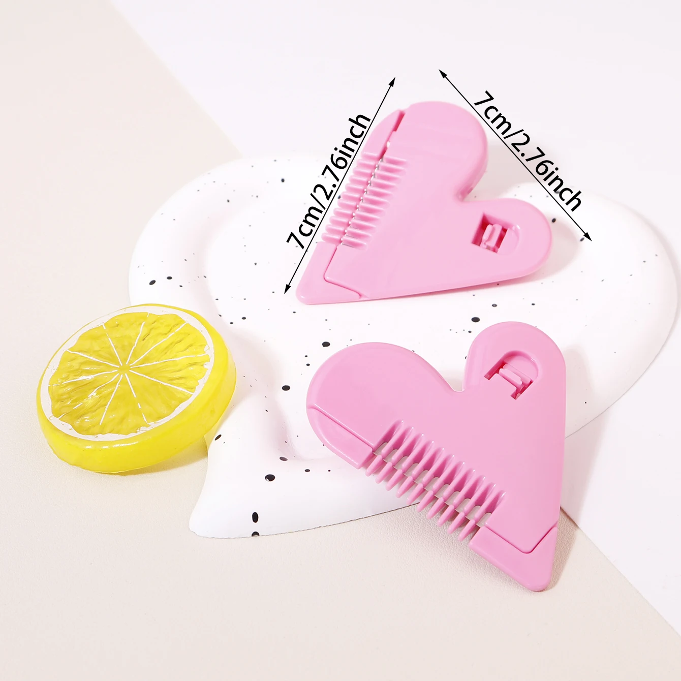 1/2 pieces of heart-shaped hair cutting combs, cute heart-shaped manual hair cutting combs, double-edged shavers with combs