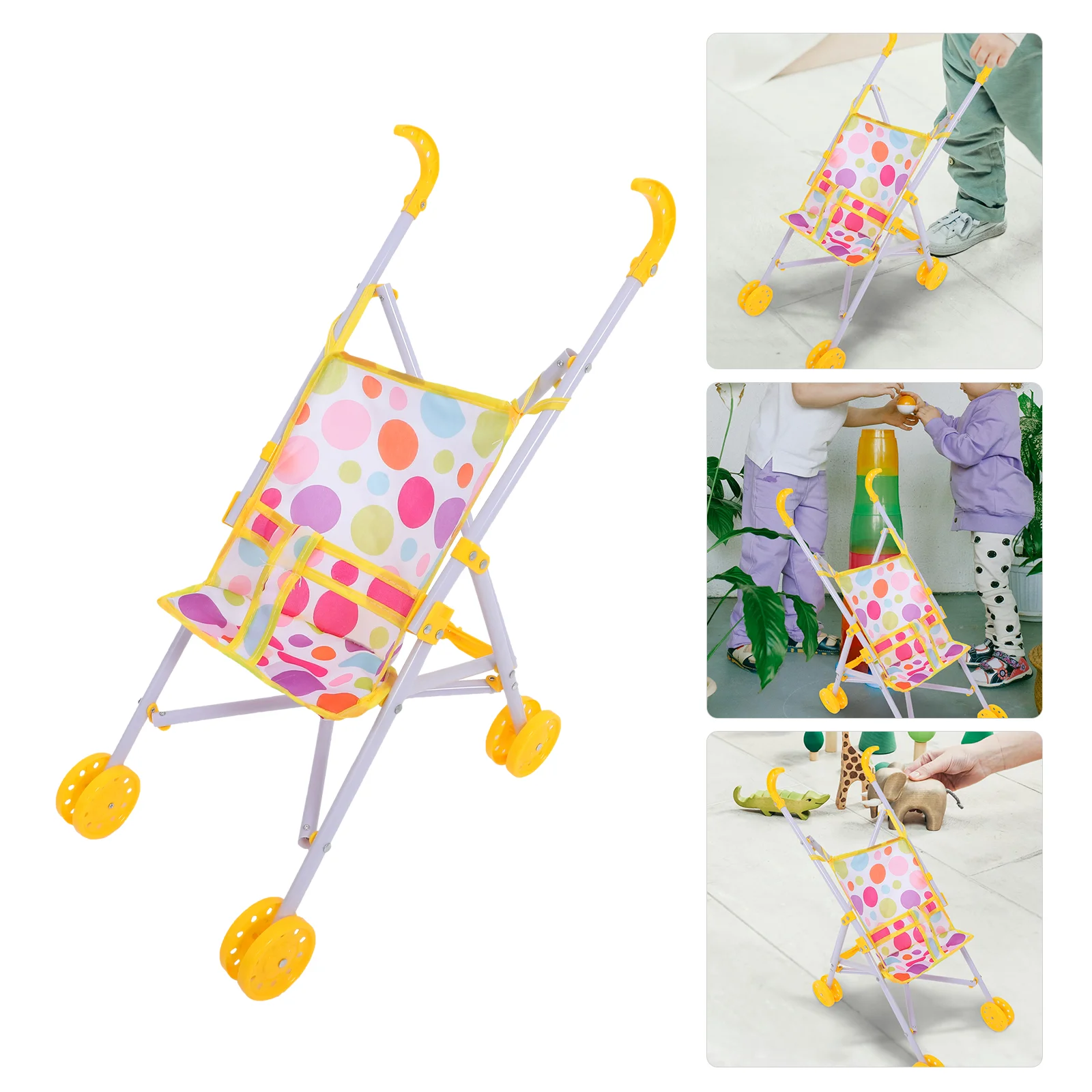 Stroller Mini Toys for Girls Kids Strollers Dolls Baby Accessories 3 Year Old Trolley House