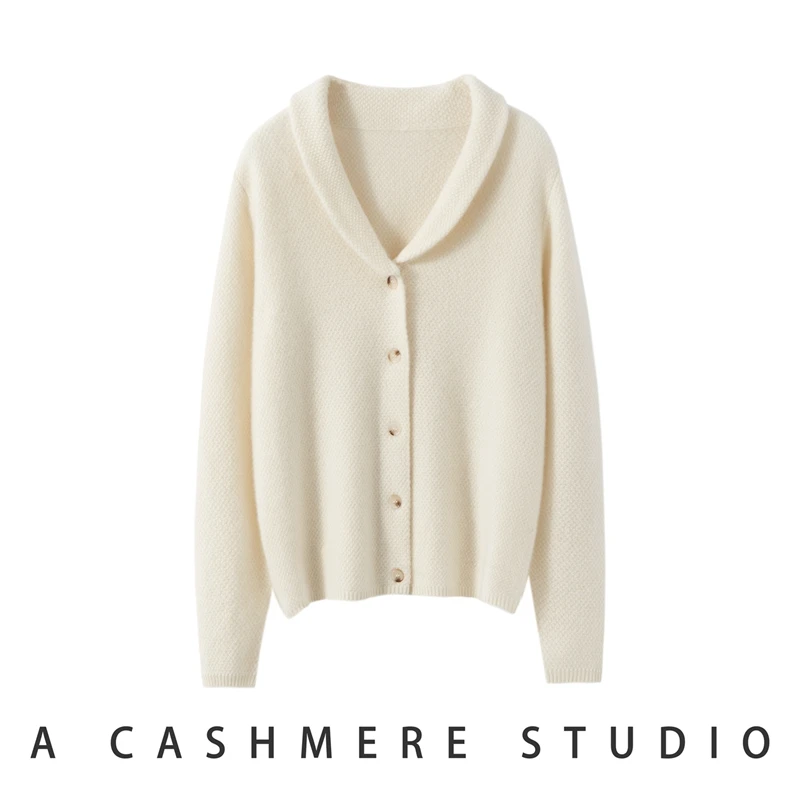 

100% кашемировый кардиган, вязаный свитер с v-образным вырезом для женщин, новинка 2025, осень-зима, плотная трикотажная одежда, женское кашемировое пальто, топ