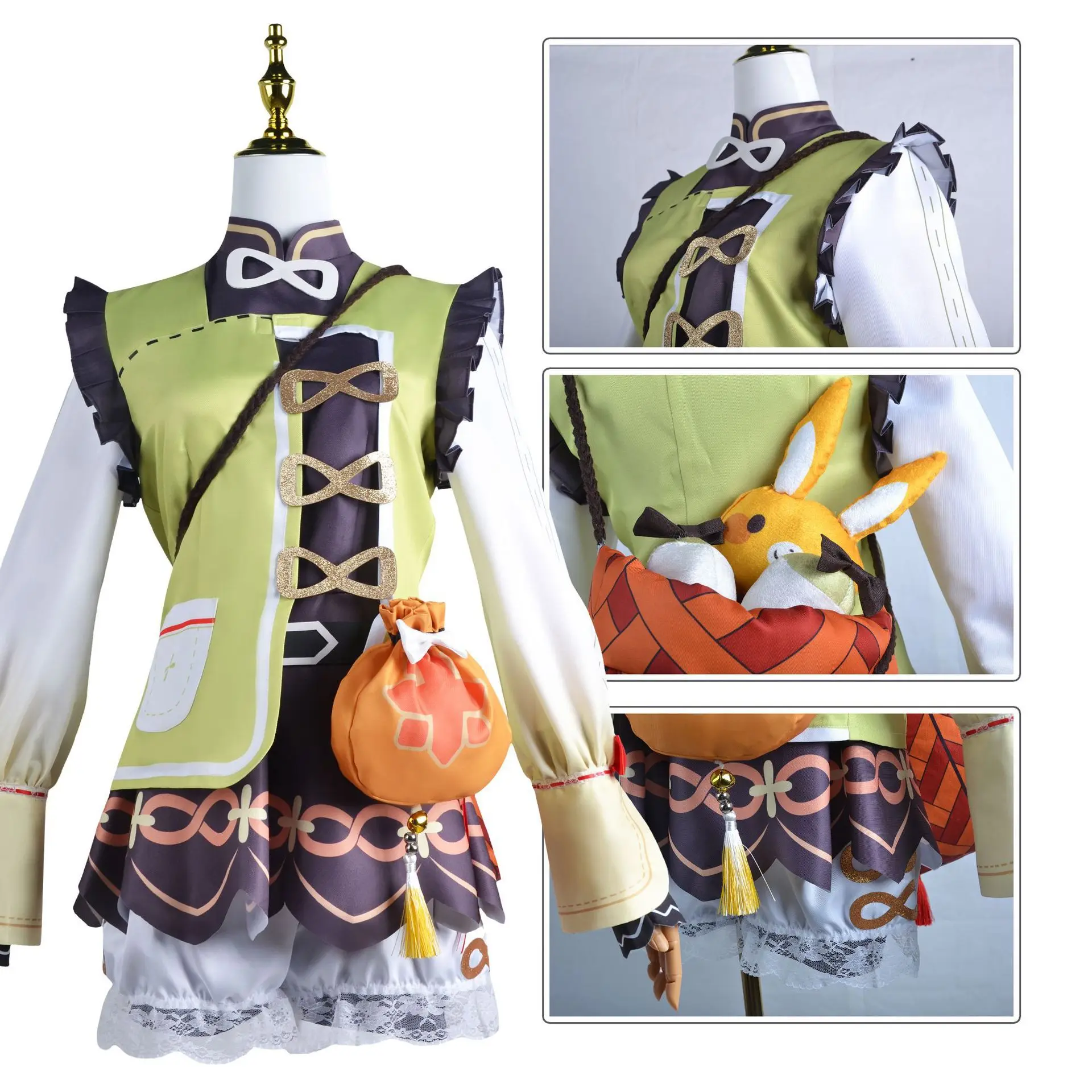 YaoYao Genshin Impact Cosplay disfraz Lolita vestido encantador uniforme peluca Halloween carnaval fiesta trajes juego de rol para niñas