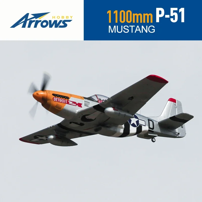 Blue Arrow 1.1-meter P51 Mustang Newly Painted Crash Resistant Fixed Wing Aircraft Model Electric Remote Control RC Airplane