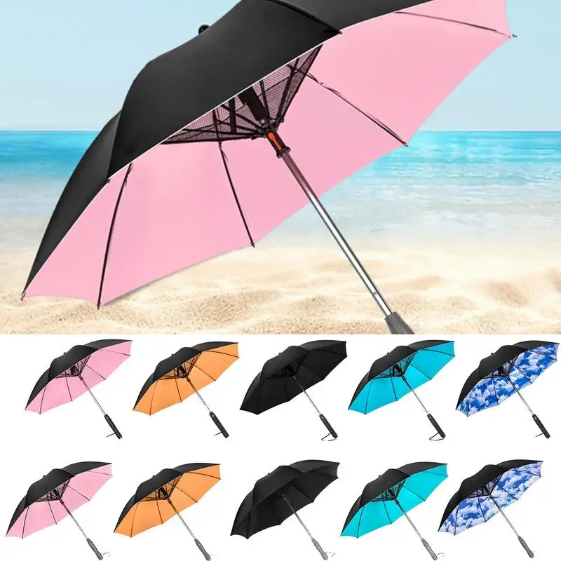 

Зонт с вентилятором, Автоматический складной зонтик с защитой от ультрафиолета и ветра, с распылителем, для летних путешествий