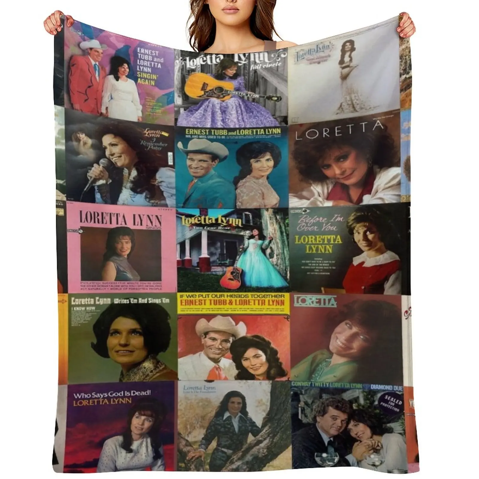 

Loretta Lynn Albums Quilt For Fans Ver 25 Throw Blanket Bed linens Heavy decorative Travel Blankets