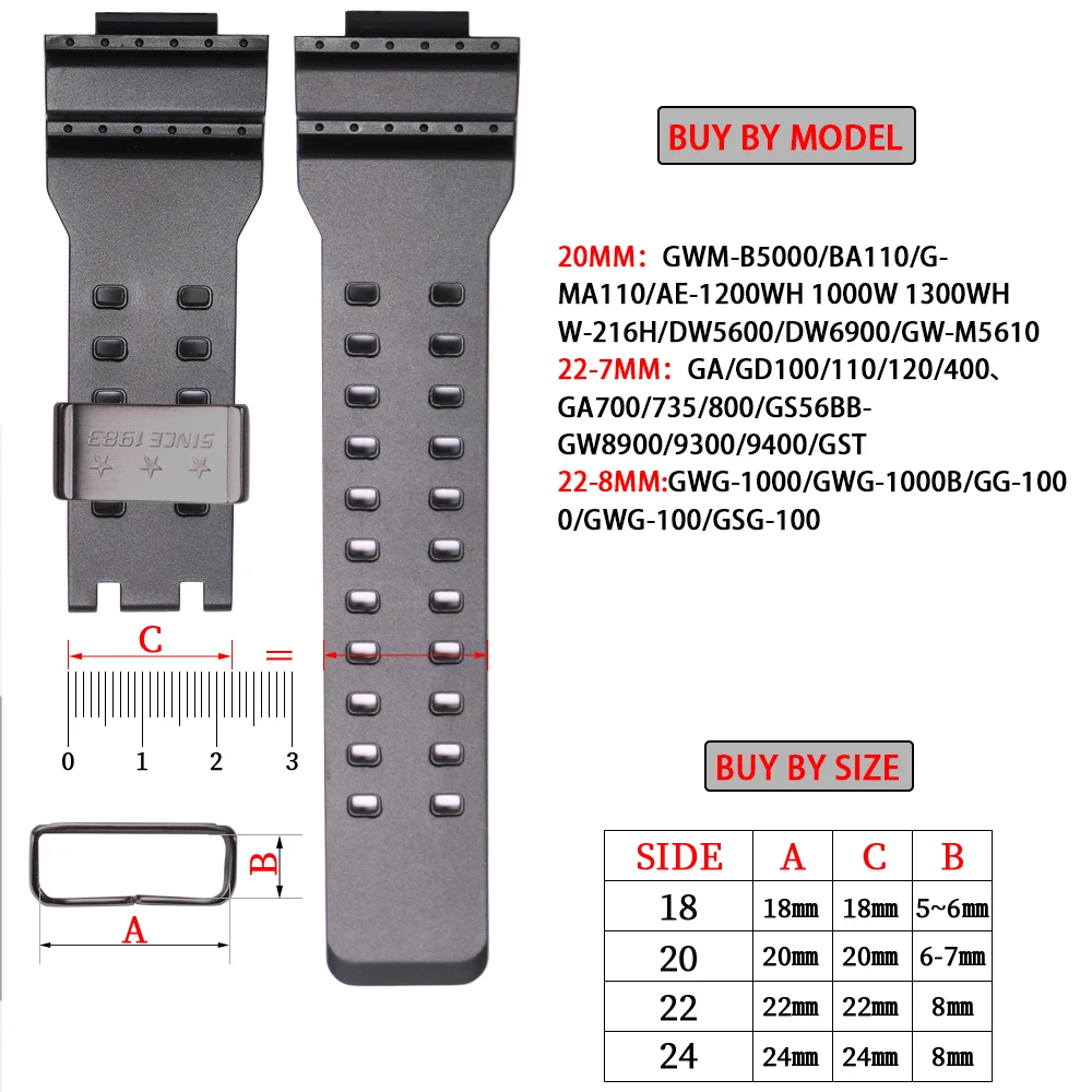 18/20/22/24mm Metal Watch Strap Holder Loop Suitable for Casio G-Shock GWG1000 GG1000 GA110/700 DW5600/6900 Band Keeper Ring image 6