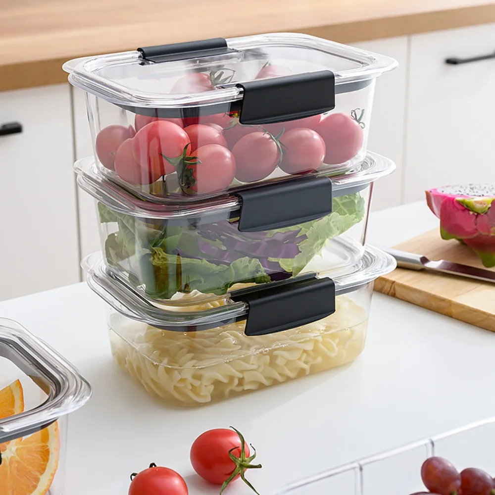 

BPA-Free Sealed Fresh-keeping Box Transparent Leak-Proof Lunch Container PET Rectangular Lunch Box Office