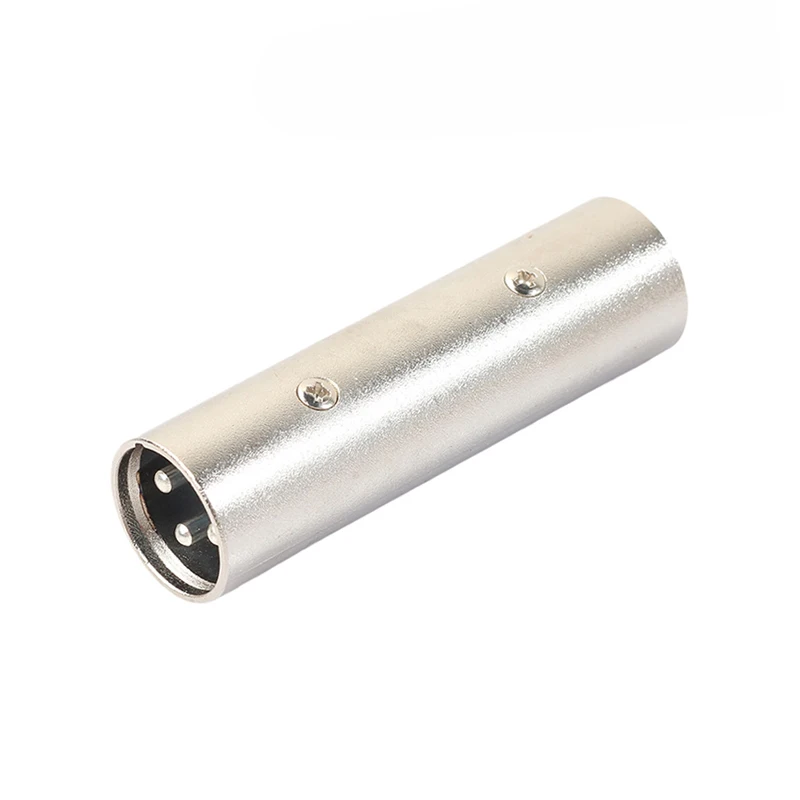 High Quality 3 Pin XLR Plug Nickel Plated Coupler Male Gender Changer Audio Microphone Adapter