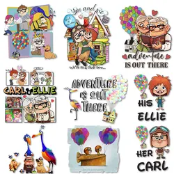 UP Movie ELLIE CARL Iron on Transfers Heat Press Stickers Ironing Decals Thermal Patches for Clothes