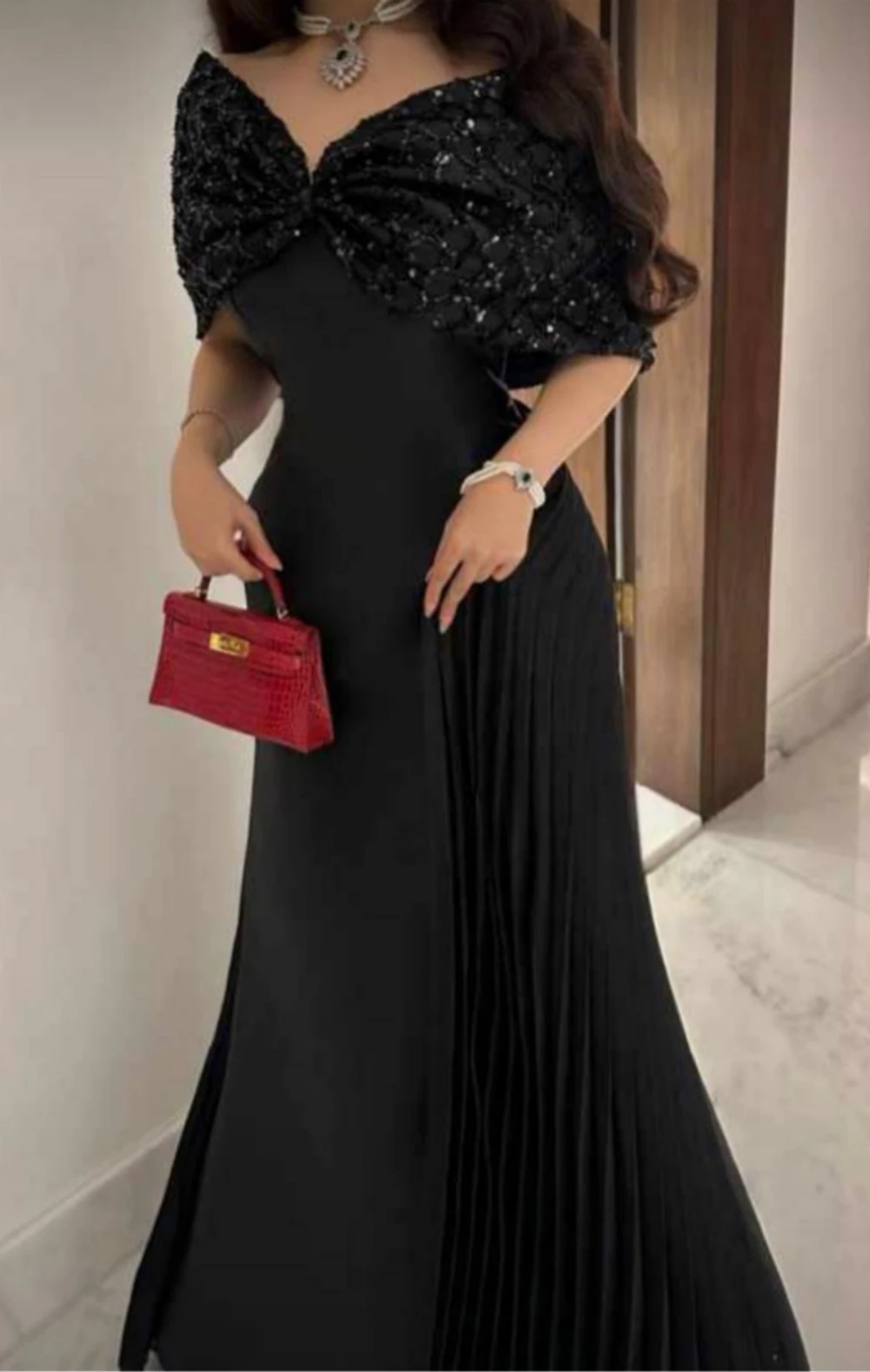 Customized Simple Off-the-shoulder A-line Anke Length es Sequin Bows S Formal Occasion Gown جديد في فساتينفساتين الحفلاتفستان