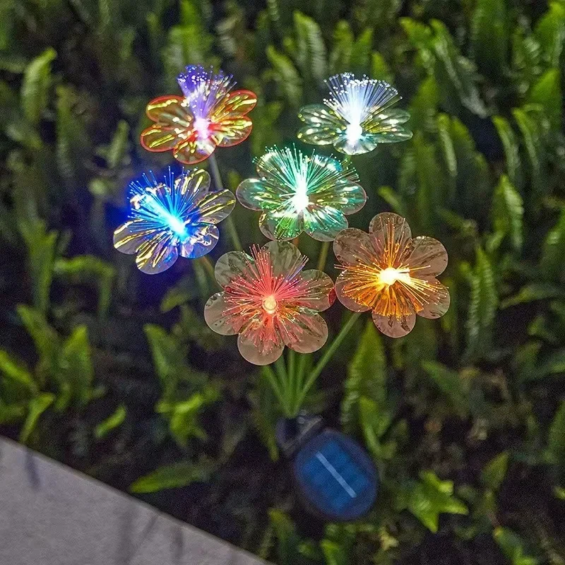 OKAL RED EAST Solar Schmetterling Fiber Optic Blume LED Solar Lichter Outdoor Hochzeit Party Decor Garten Girlande Rasen Lampe für Hof Terrasse Dekor 3