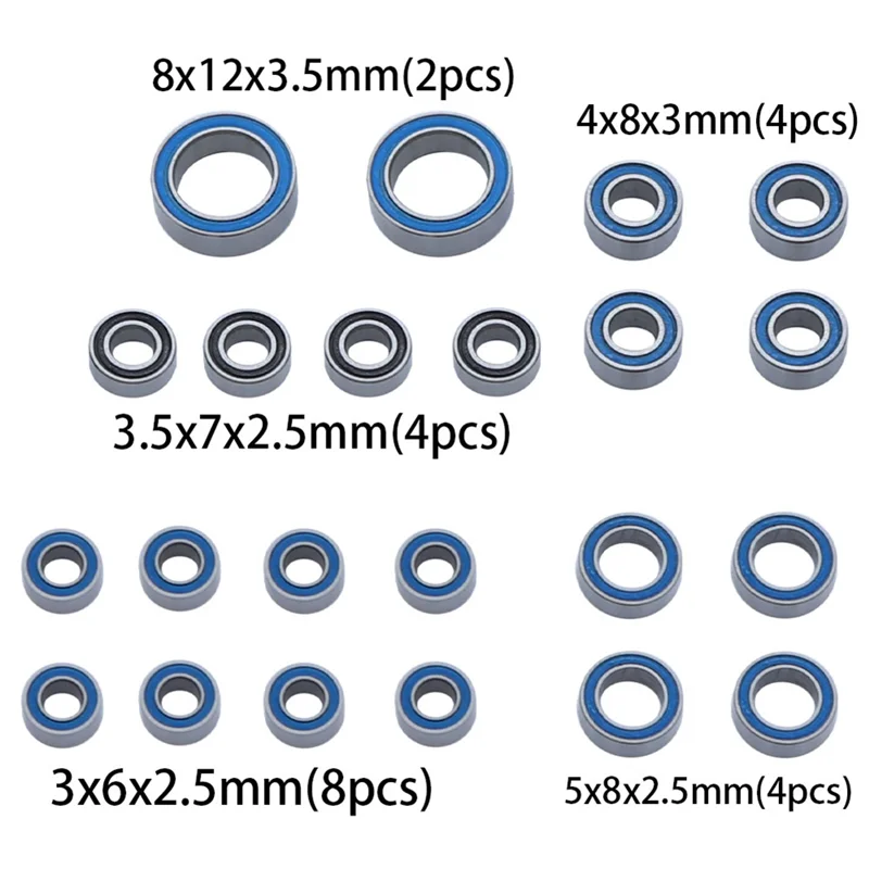 

BEDW-22Pcs Steel Sealed Bearing Kit 9745 For TRX4M 1/18 RC Crawler Car Upgrade Parts Accessories