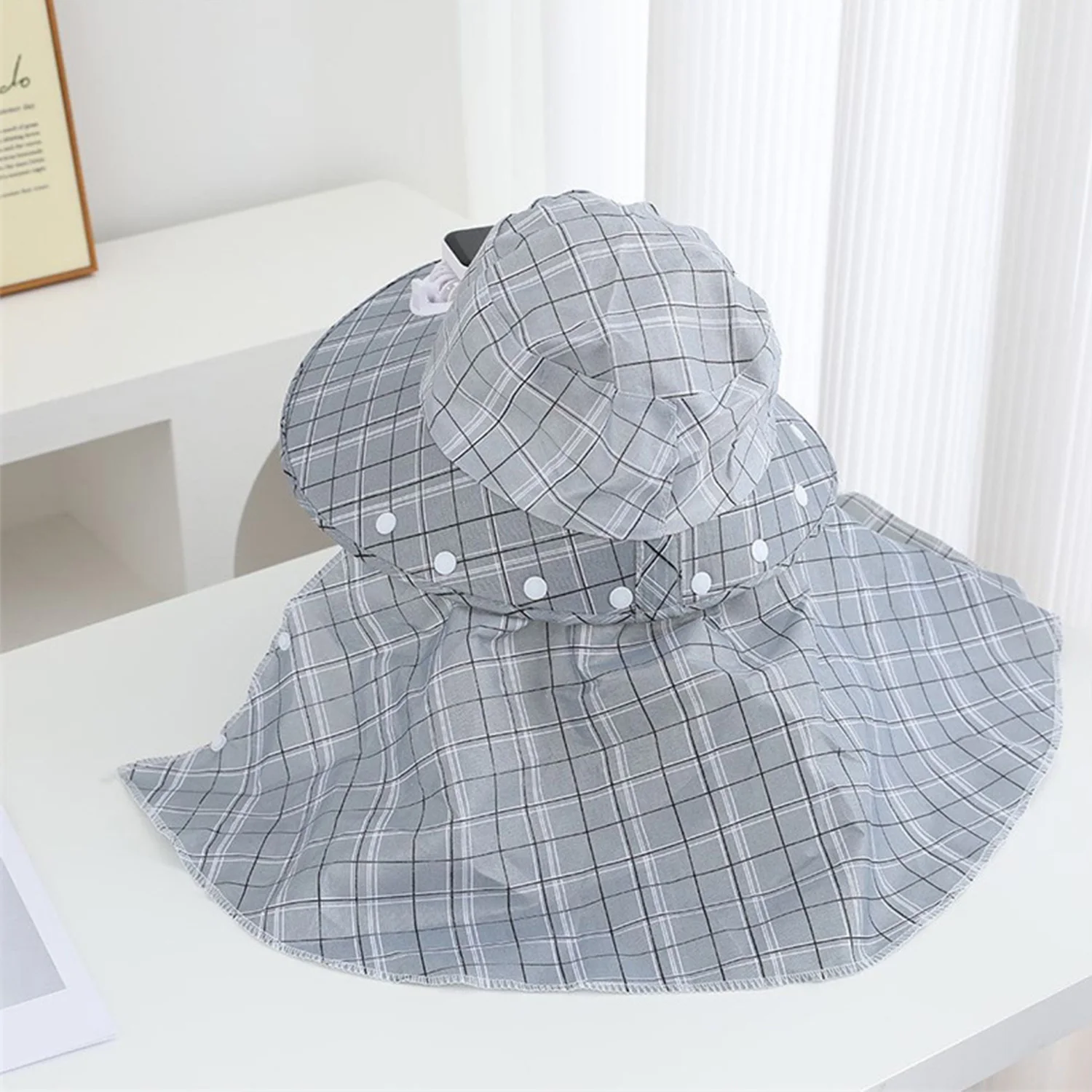 1PC Solar Power Neck Guard Fan Hat USB Rechargeable Fan Hat Summer Outdoor Fishing Camping Farming Sun Visor Hats Dropshipping view 6