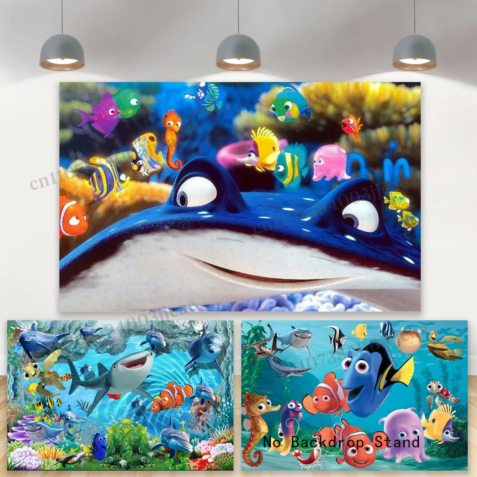Fondo de Fiesta Infantil de Buscando a Nemo, Marlin, Bruce y Dory, Decoración para Cumpleaños, Baby Shower, Habitación Infantil, Fondo Submarino