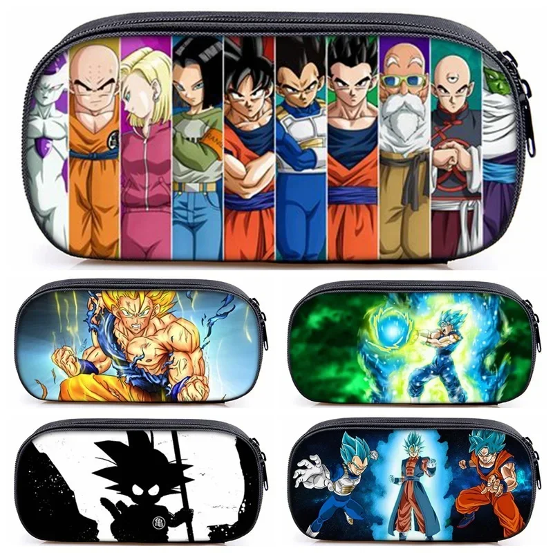 Dragon ball son goku grande capacidade lápis caso material escolar casos de lápis saco de armazenamento de mesa de escritório estudantes crianças caneta caso sacos