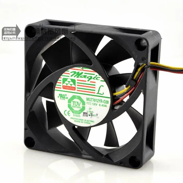 MAGIA MGT7012YR-O20 12V 0.43A 3 FIOS VENTILADOR 7020 7 FÃ QUATRO CENTÍMETROS