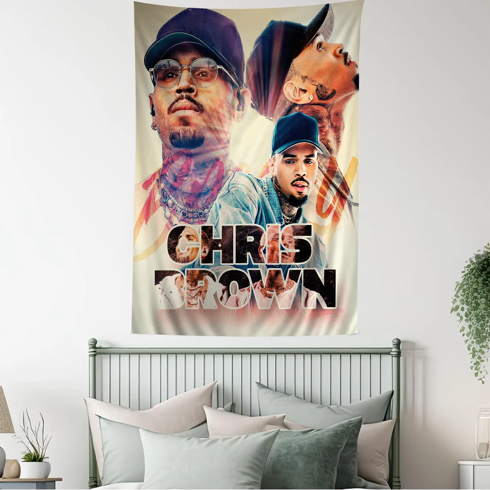 C-Chris B-Brown  Anime Tapestry Hippie Flower Wall Carpets Dorm Decor Wall Hanging Home Decor