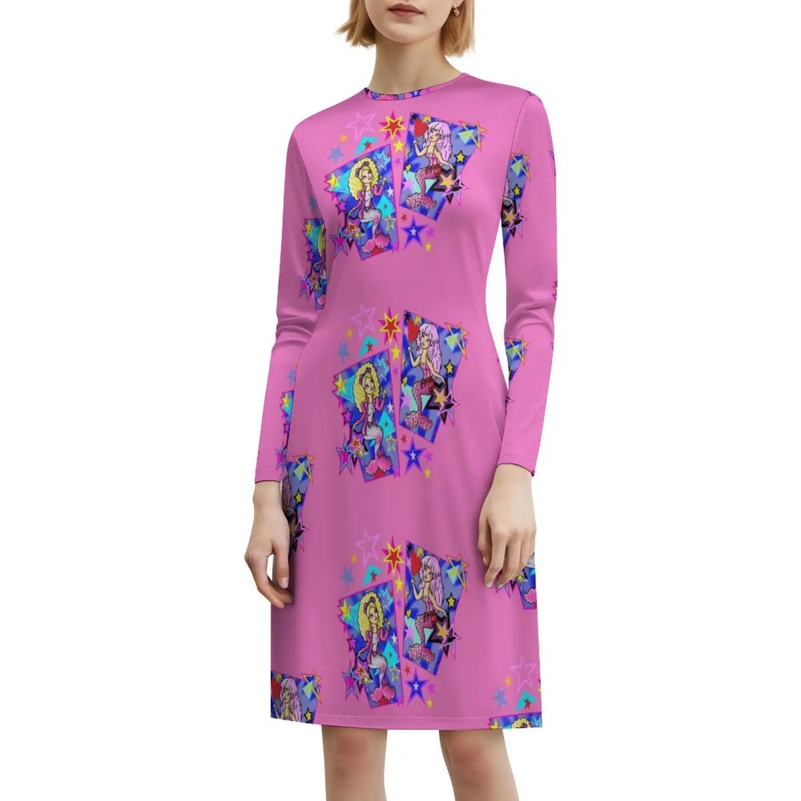 80年代の魅力 マーメイド柄スモックドレス レディース 春夏 カジュアルドレス パーティー用 マーメイドジェム 80年代 グラムロッカー シー