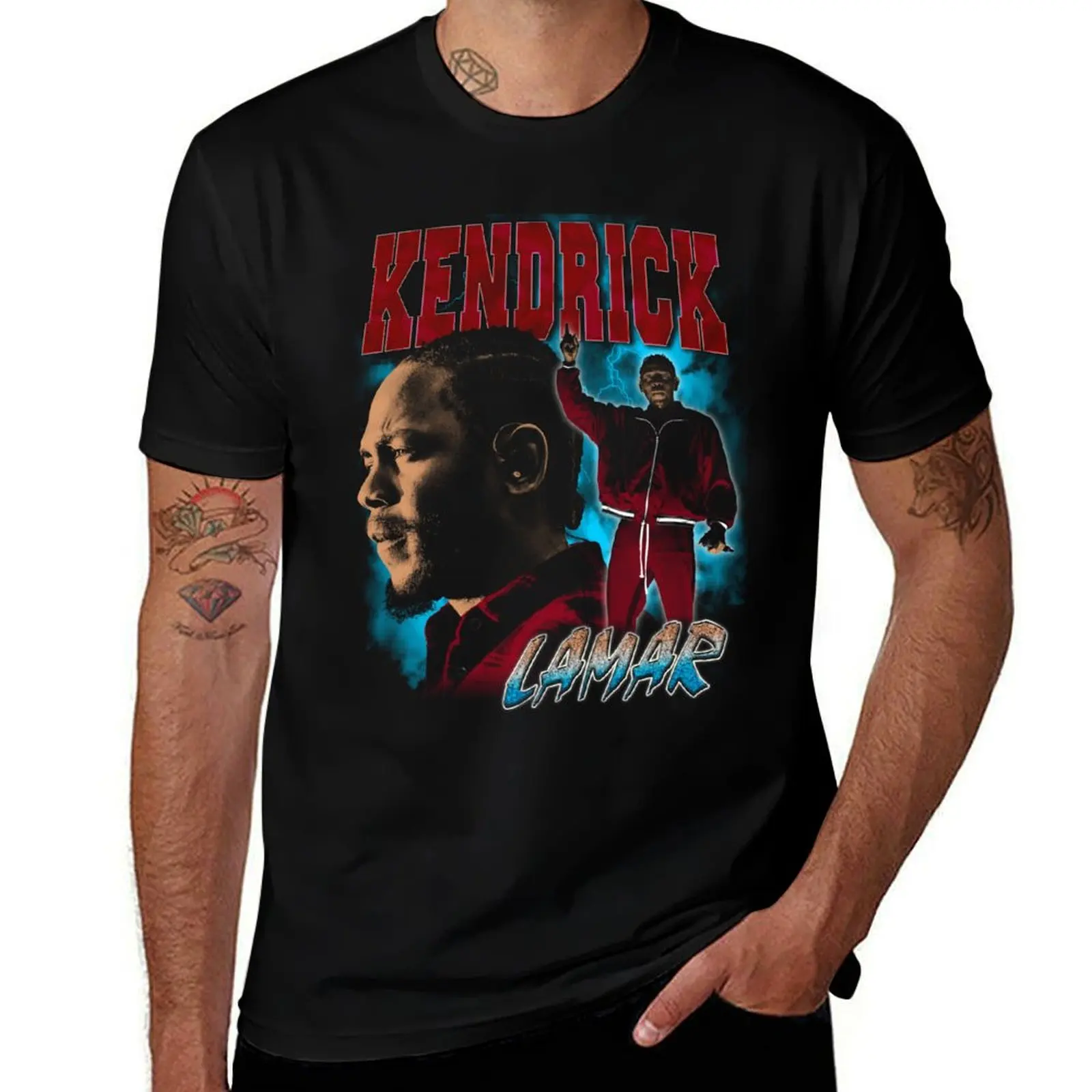 

Kendrick Lamar Vintage 90s Bootleg Design T-Shirt rapper graphic tees custom shirt graphics mens graphic t-shirts