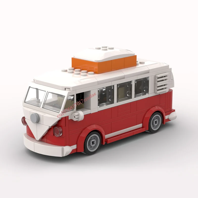 New city Classic T1 Camper Van รถ Roulotte รถพ่วงรุ่น DIY ความคิดสร้างสรรค์ของเล่นเด็กของขวัญวันเกิดการวิเคราะห์บล็อก MOC-10220