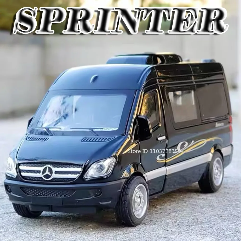 1:32 Bilancia Sprinter Ambulanza Modello di Auto Giocattoli In Lega Pressofusa Suono Luce Porte Aperta Tirare Indietro Pneumatici di Gomma Macchinine Regali Per Bambini