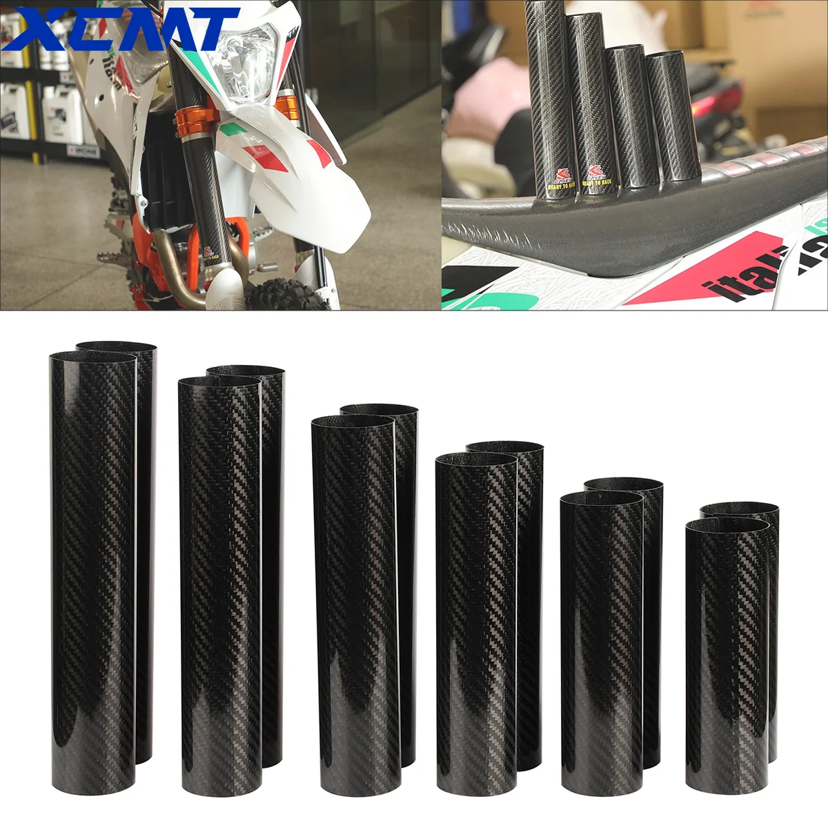 

Universal 160mm 178mm 202mm 225mm 248mm Carbon Fiber Front Fork Guard Wrap Cover For Most Motocross Dirt Bike Motorcycle Parts