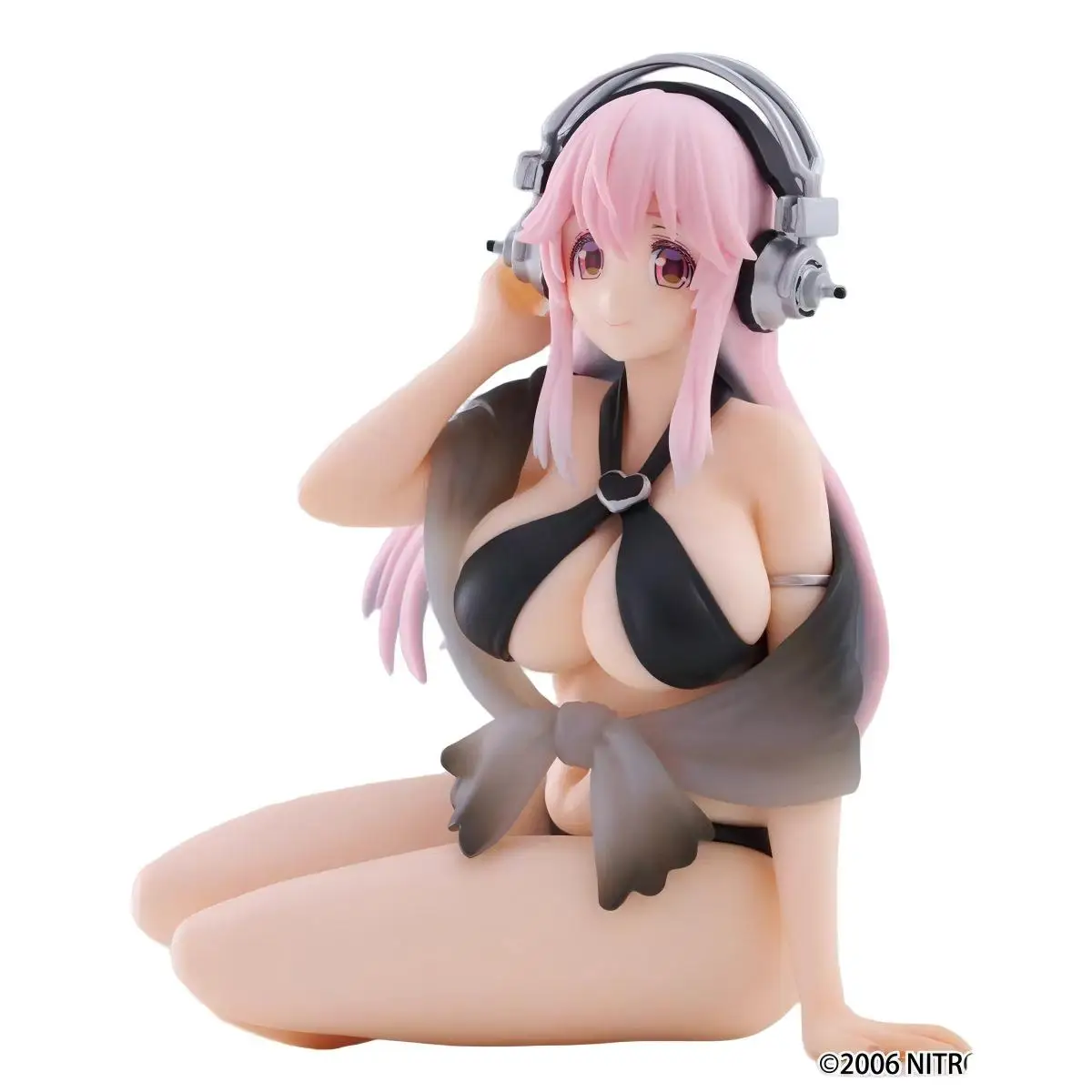 Original FuRyu Noodle Stopper SUPER SONICO -Black Bikini Ver Anime Figures Action Figure Kawaii Doll Collectible Gift Figurine view 6