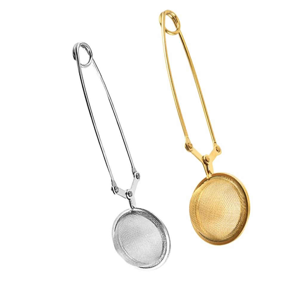 

2pcs Filter Stainless Steel Infuser Coffee Glass Strainer Golden Infusers Loose Leaf Accessories Household Tea Strainer Portable