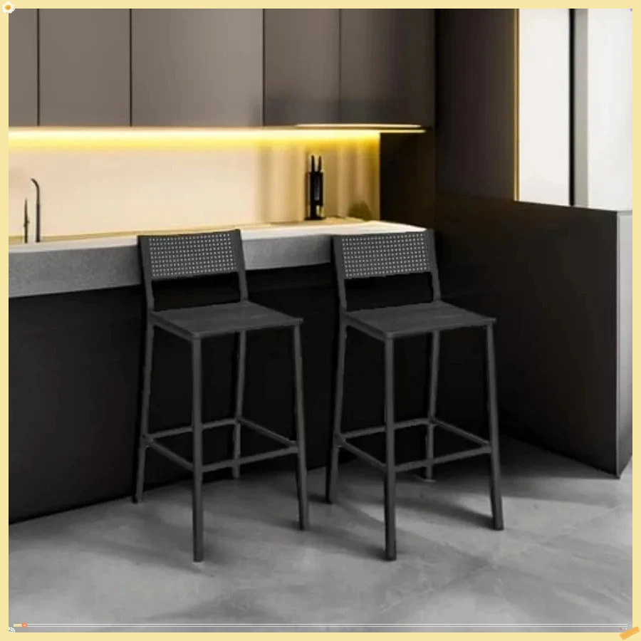 Set di 2 sgabelli da bar, sedie da bar per cucina, sala da pranzo, industriale, grigio antracite e nero