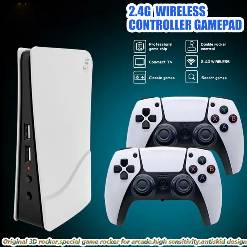 2.4G Gamestick 4k 40000 games 4k retro video game 24G/128G  with Dual Wireless  Handheld Games Controller for Players Boys Home