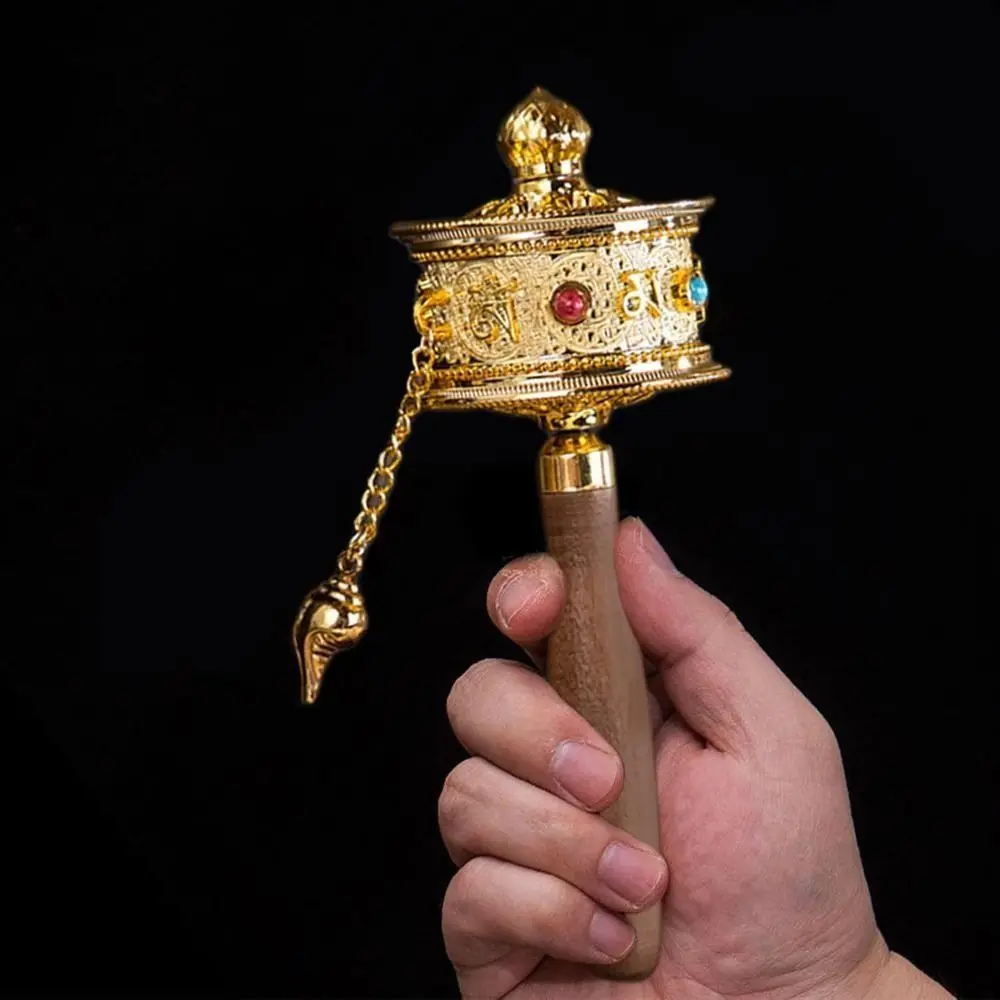 roda-de-oracao-tibetana-com-manivela-manual-rolamento-duplo-instrumento-de-oracao-cabo-de-madeira-ornamento-religioso-colorido
