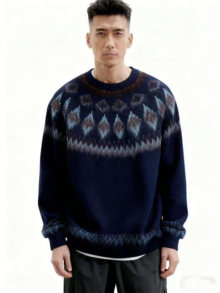 

ZAZOMDE 2025 Мужской минималистичный свитер, простой дизайн, пуловер с круглым вырезом, мягкая на ощупь пряжа, легкая, удобная, городская, повседневная одежда