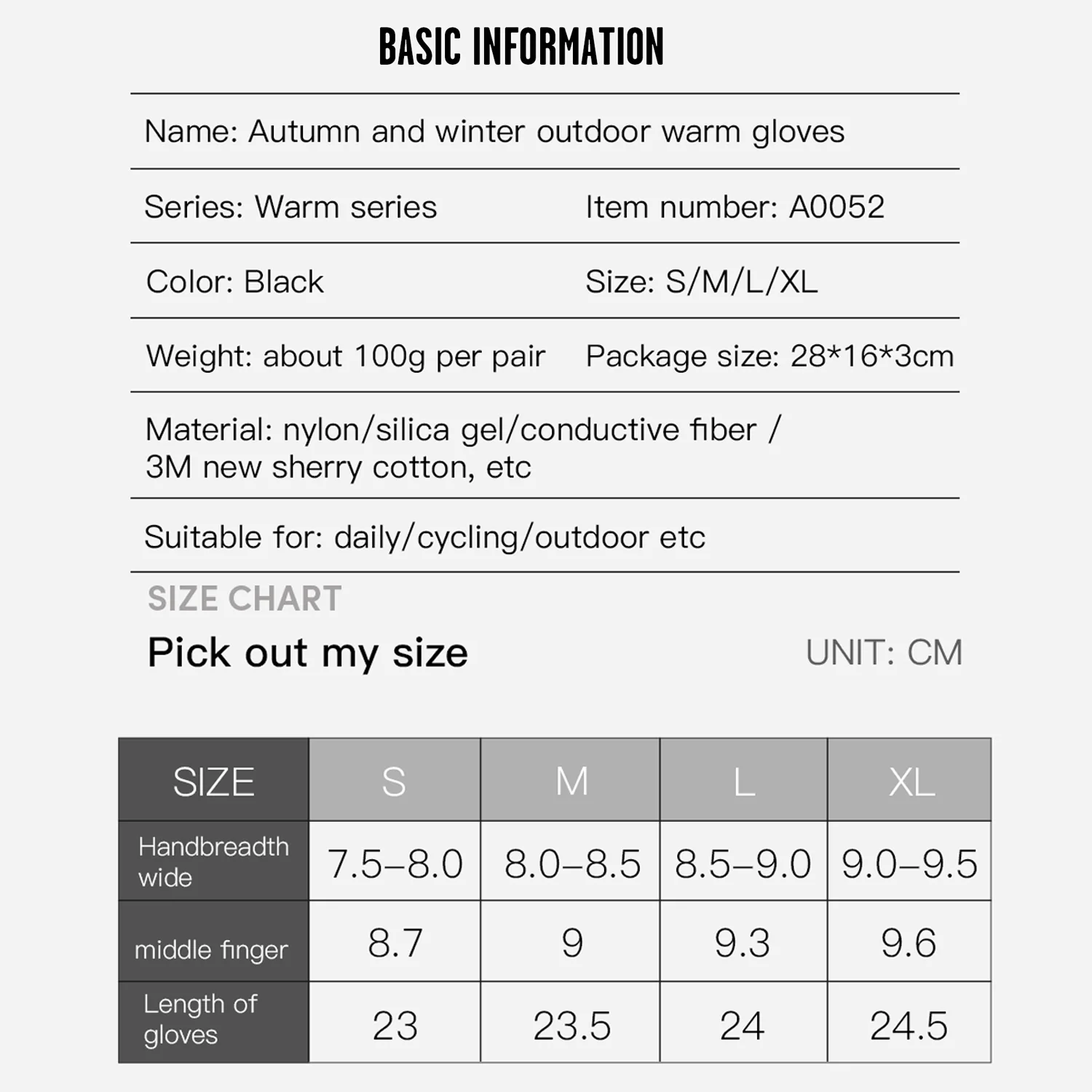 Winter Sports Cycling Outdoor 3M Gloves Black Waterproof Warm Touchscreen Ski Mountaineering Snowboard Motorcycle Gloves Men