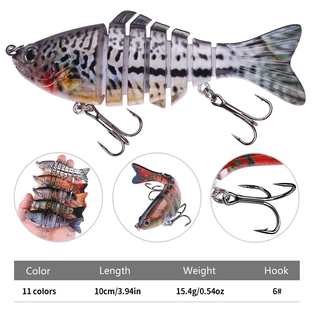 

15.4G 7 Segmented Swimbait Classic Bionic Hard Lure Long Cast Slow Sink Realistic Fishing Bait For Culter Bass