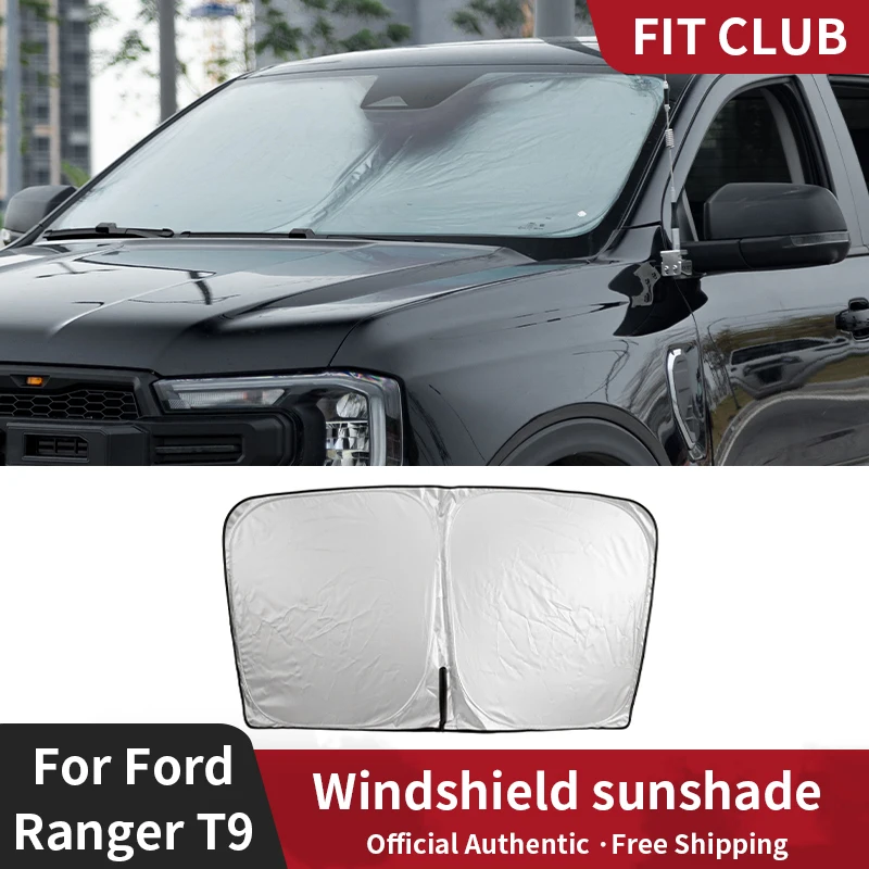 For Ford Ranger T9 2023-2024 Car Sunshade Foldable Protector Parasol Summer Sun Interior Windshield Protection T9 Accessories