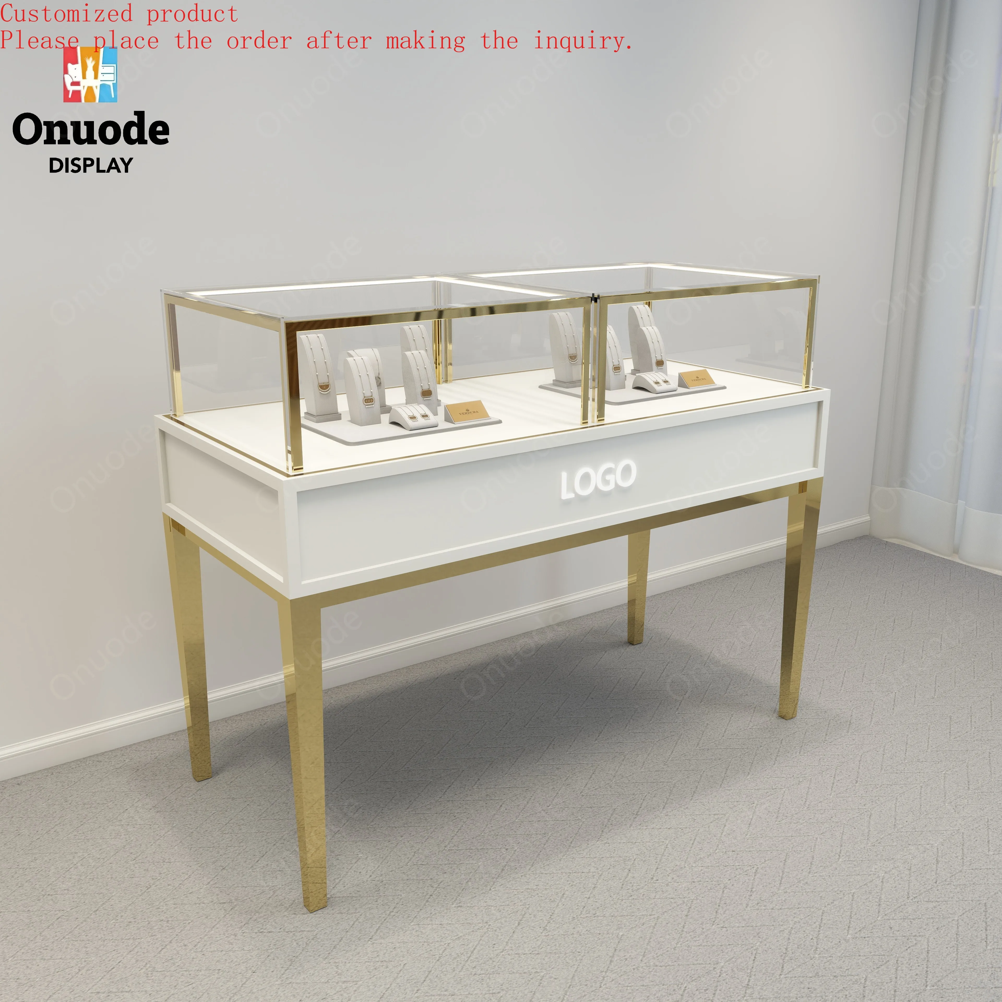 

Custom.Luxury Jewelry Store Furniture Interior Design Counter LED Light Glass Jewellery Showcases Display Cabinet