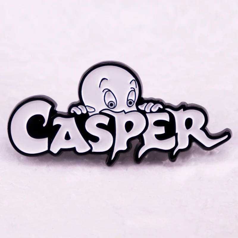 Cute The Friendly Ghost Casper Enamel Pins Cartoon Sci-fi Movie Badges Brooches Jewelry Friends Gift