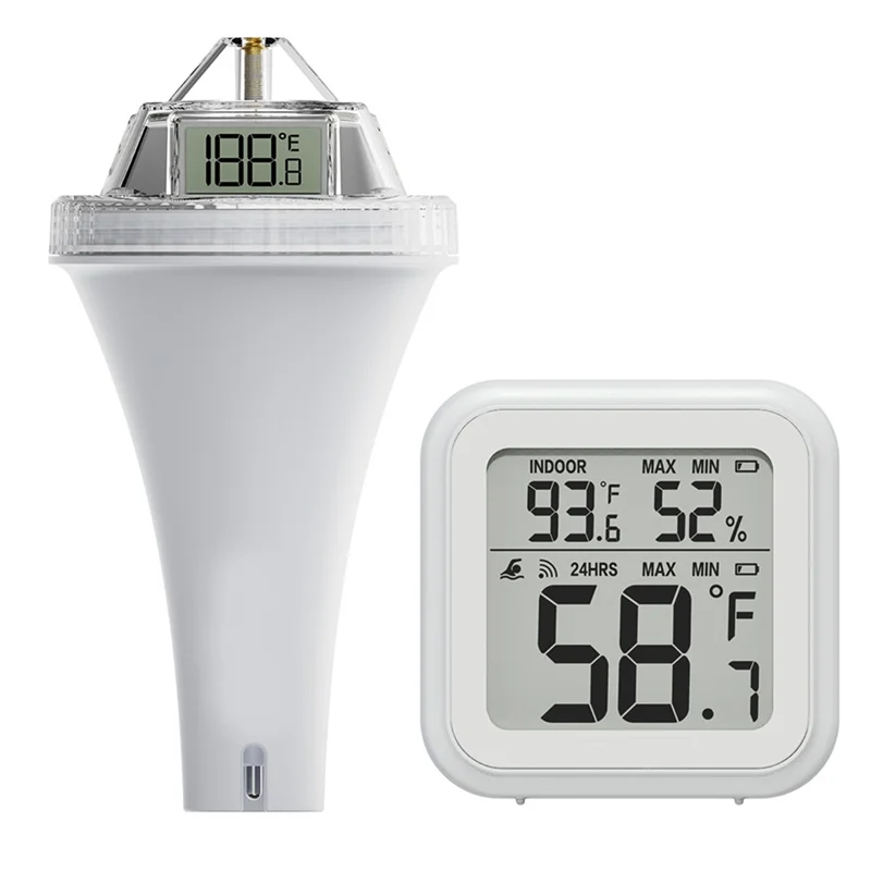 

B37B-Precision Floating Pool Thermometer - Indoor Air And Water Temperature Sensor With Humidity Monitoring