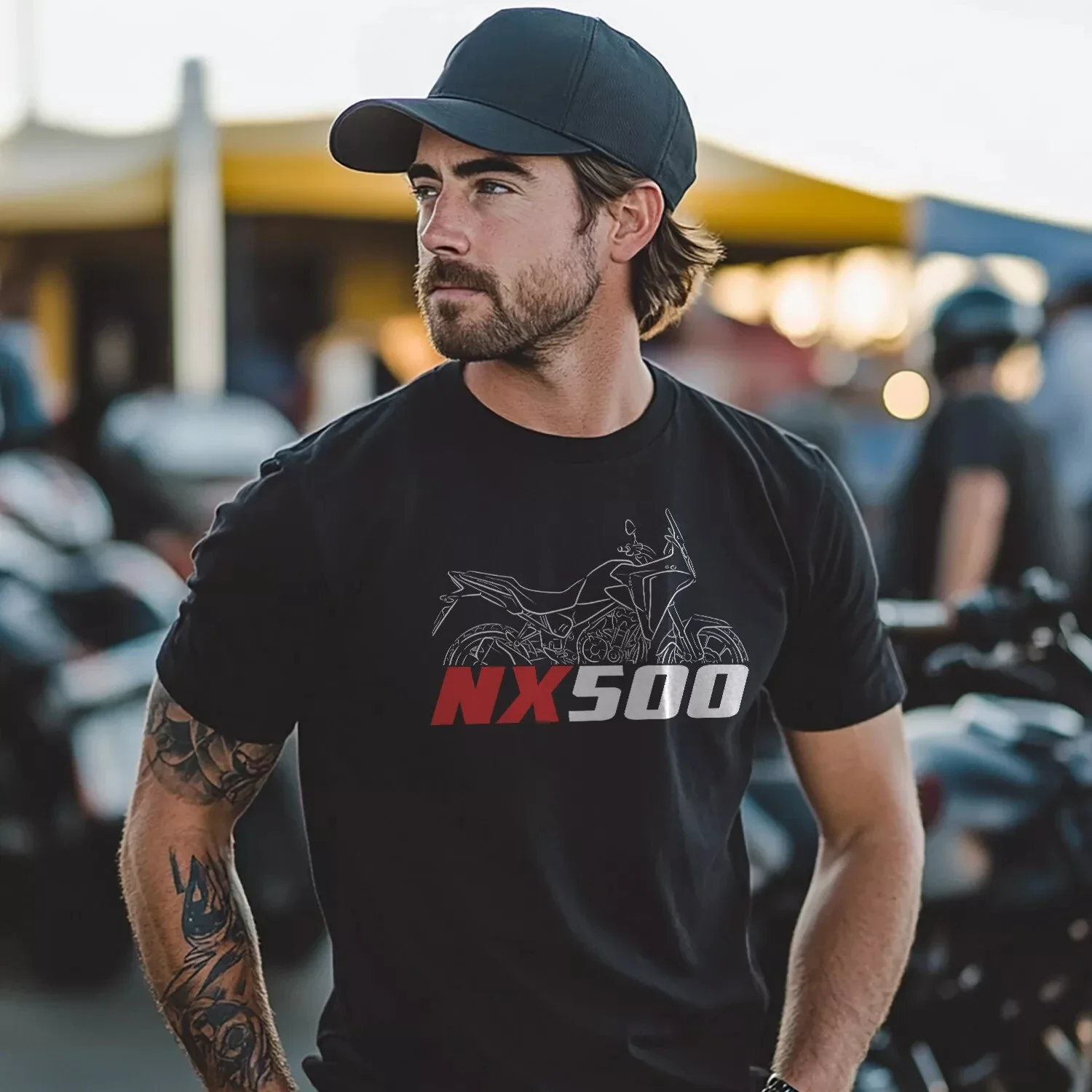 

2025 Summer Cotton Round Neck Short Sleeves for Men Women Honda NX500 2024 - Motorcycle T-Shirt for Riders