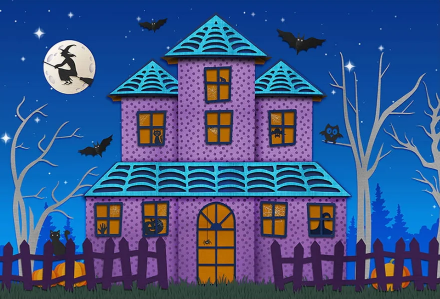 Happy Halloween Party Photocall Backdrop Horror Night Scary Pumpkin Moon Forest Castle Children Portrait Photography Background