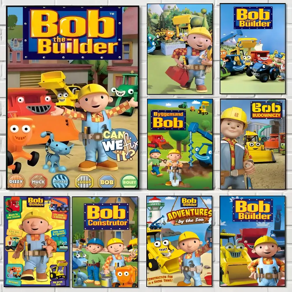 Anime Bob the Builder Poster Pegatina artistica HD autoadhesiva impermeable para salon dormitorio