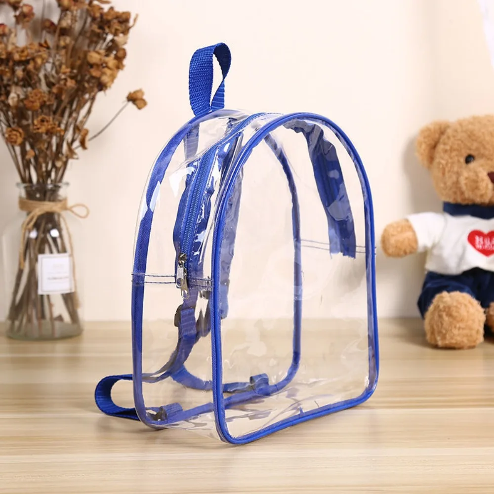 Fashion Waterproof Clear Backpack Small Zipper PVC Backpack Transparent Cell Phone Bag Summer