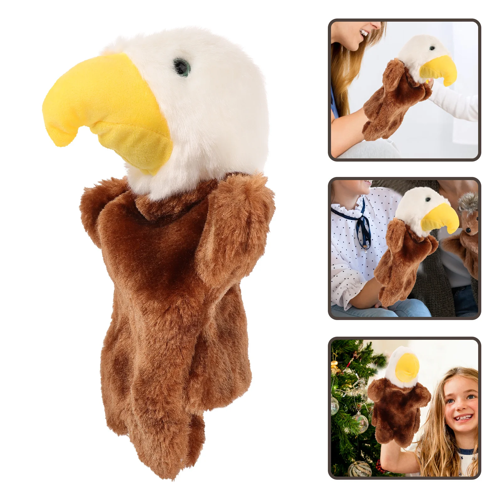 1Pcs Eagle Simulation Hand Puppet Comfortable Design Storytelling Role Hand Puppets Interactive Gift for Child