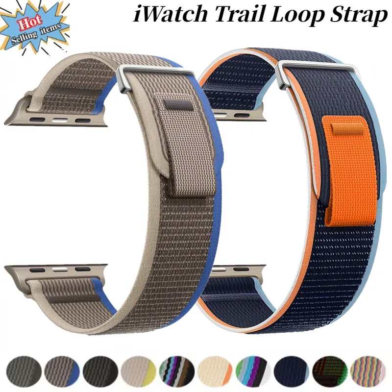 Trail Loop Strap für Apple Watch Ultra 2 49 mm Serie 11 10 9 8 7 46 mm 45 mm 41/42 mm Sport-Nylon-Armband iWatch 6 5 SE 44/40 mm