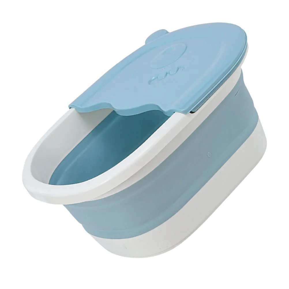 

Foldable Children Foot Bath Bucket Blue Kids Tubs Portable Massage Soak Pedicure Storage Basin Feet Washing Tool Multifunctional