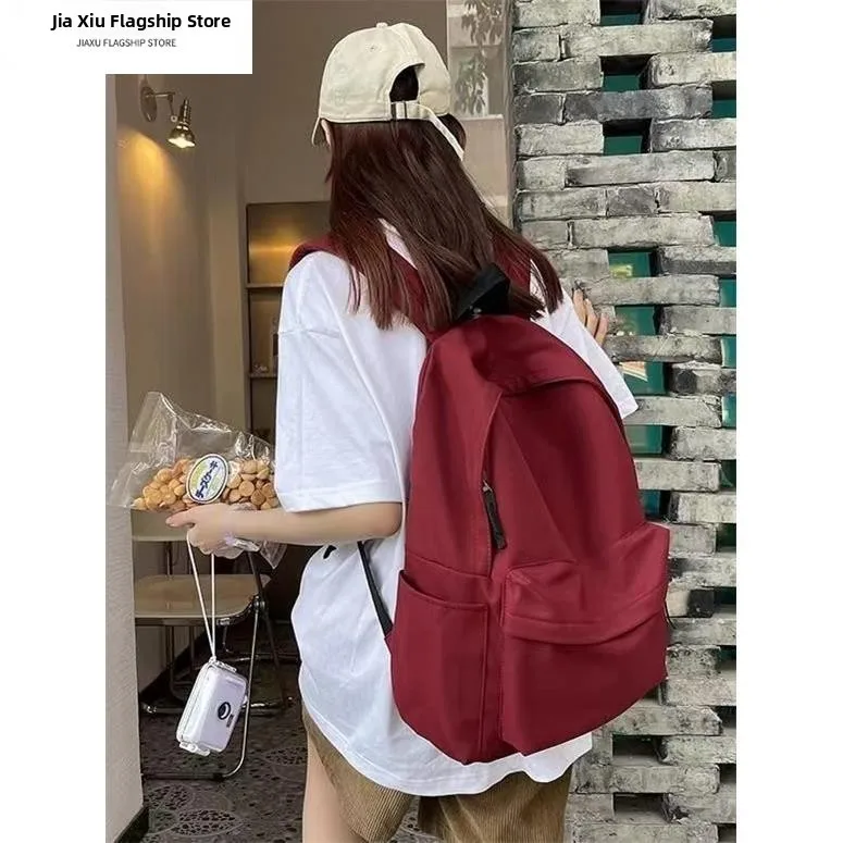 

Large Capacity Backpack for Girls Students Universal Ins Pure Color Bookbag Primary Middle High School College Korean Style