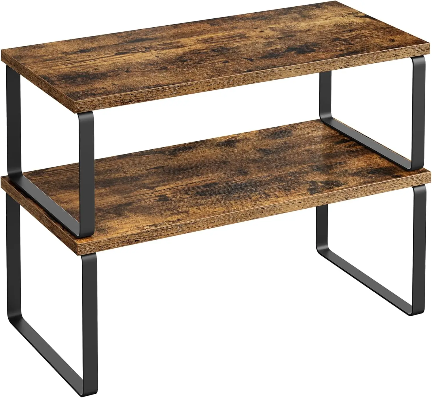 

cabinet Organizer Shelf, Set Of 2 Kitchen Counter Shelves, Kitchen Storage, Spice Rack, Stackable, Expandable, Metal An