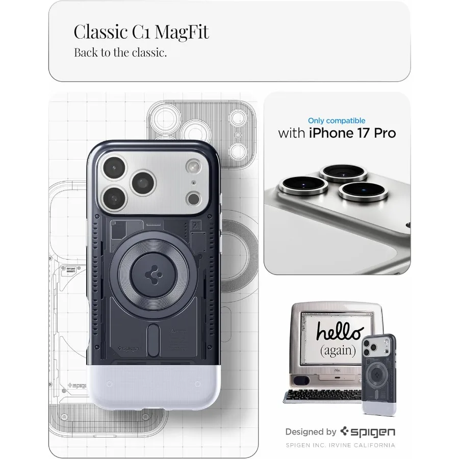 Per iPhone 17 Pro Custodia Classic C1 MagFit con controllo fotocamera coperto in TPU e compatibilità MagSafe